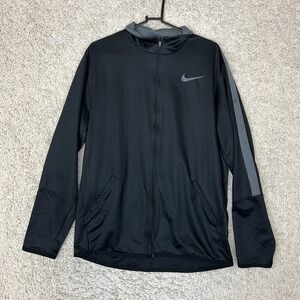Nike Epic Training Jacket Mens Large Black Full Zip Active Pockets Golf